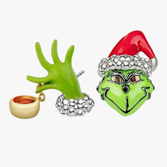 Jewelry - Grinch Classic Stealing Christmas Earrings - Set of Two (Four Earrings Total)